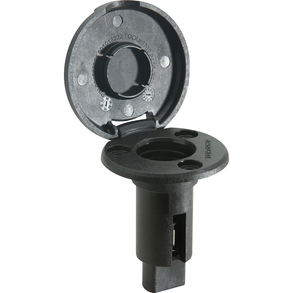 Attwood LightArmor PlugIn Base 2 Pin Black Round 910R2PB7