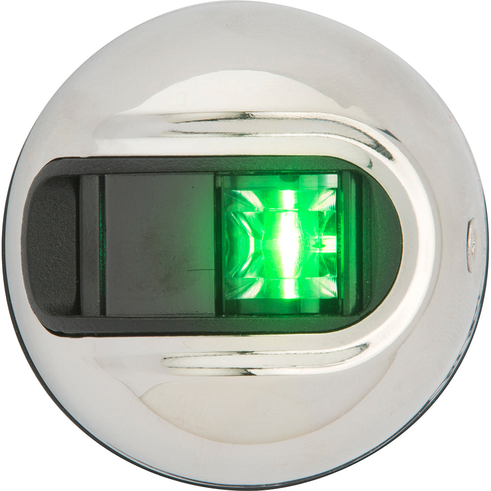 Attwood LightArmor Vertical Surface Mount Navigation Light  Starboard Green  Stainless Steel  2NM NV3012SSG7